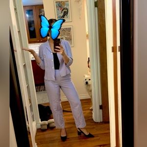 Silk Linen lilac pants, vintage